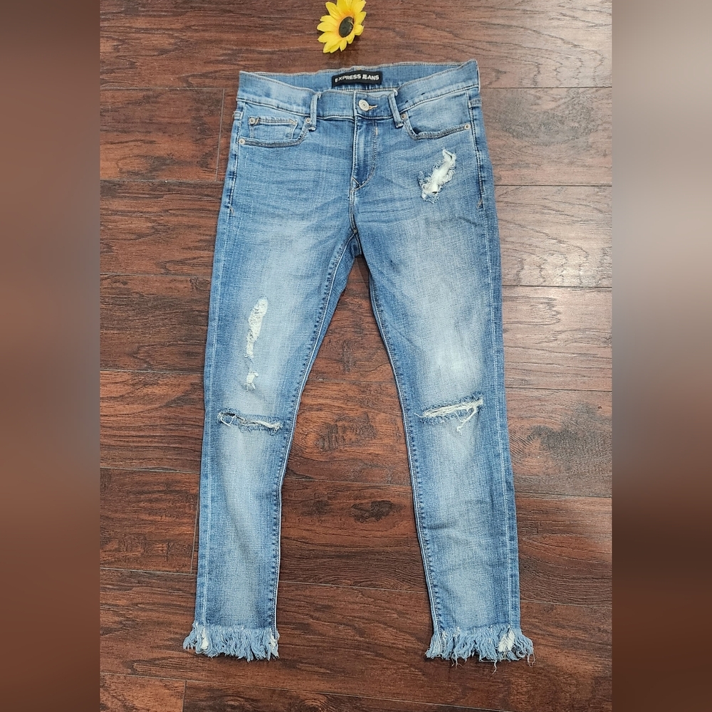 Express Performance Cropped Legging Mid Rise Jeans - image 2